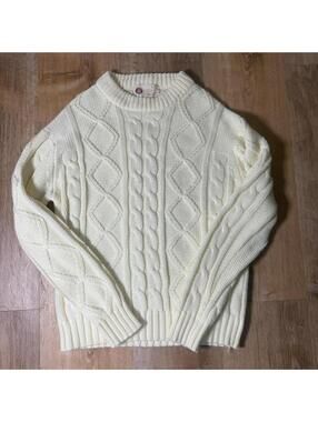 90s Sears Cable Knit Sweater – Cream (XL)